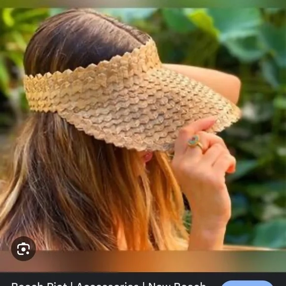 Beach Riot‎ Woven Straw Adjustable Visor Beach Riot Straw Sun Visor Hat OS Natural | Mercari main image 4